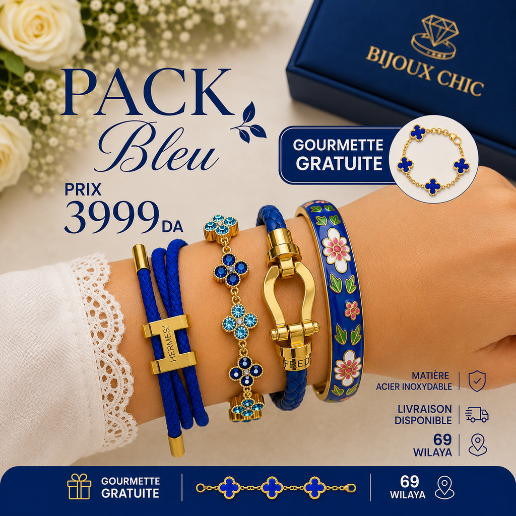 💎 PACK 4 BRACELETS + GOURMETTE GRATUITE