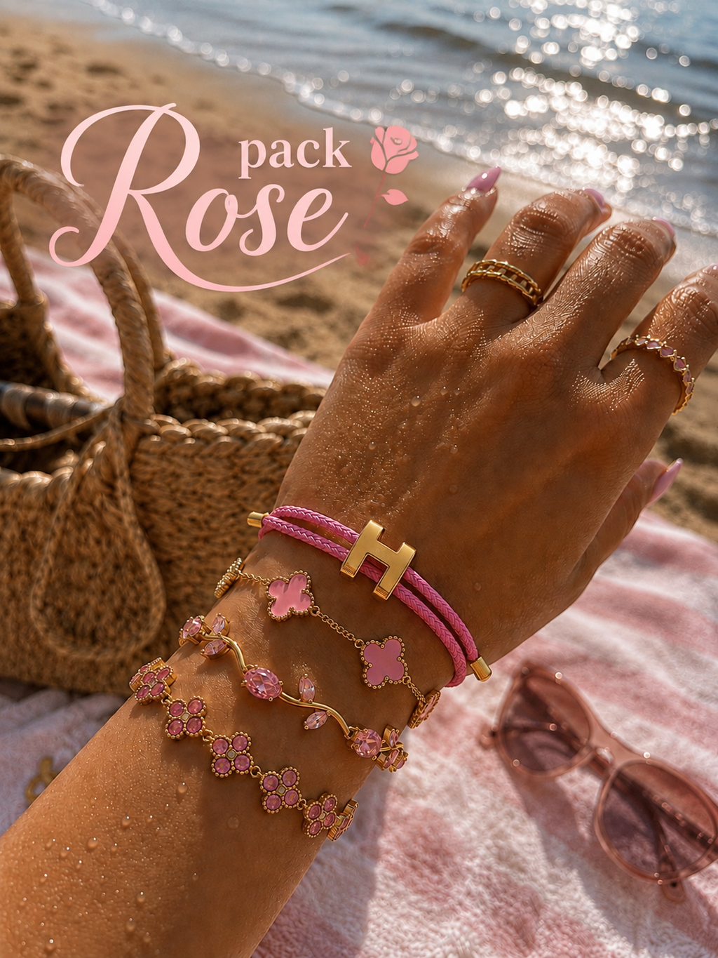 Pack 4 Bracelets Femme – Collection Été Élégante & Colorée💙