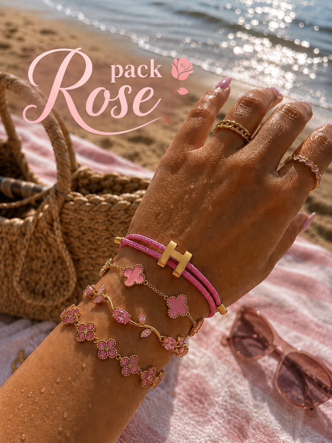 Pack 4 Bracelets Femme – Collection Été Élégante & Colorée💙