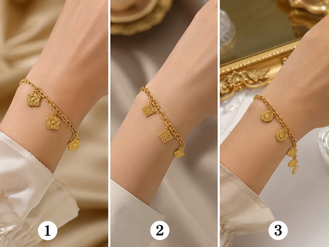 Bracelets Breloques Dorées – Collection Élégance Orientale