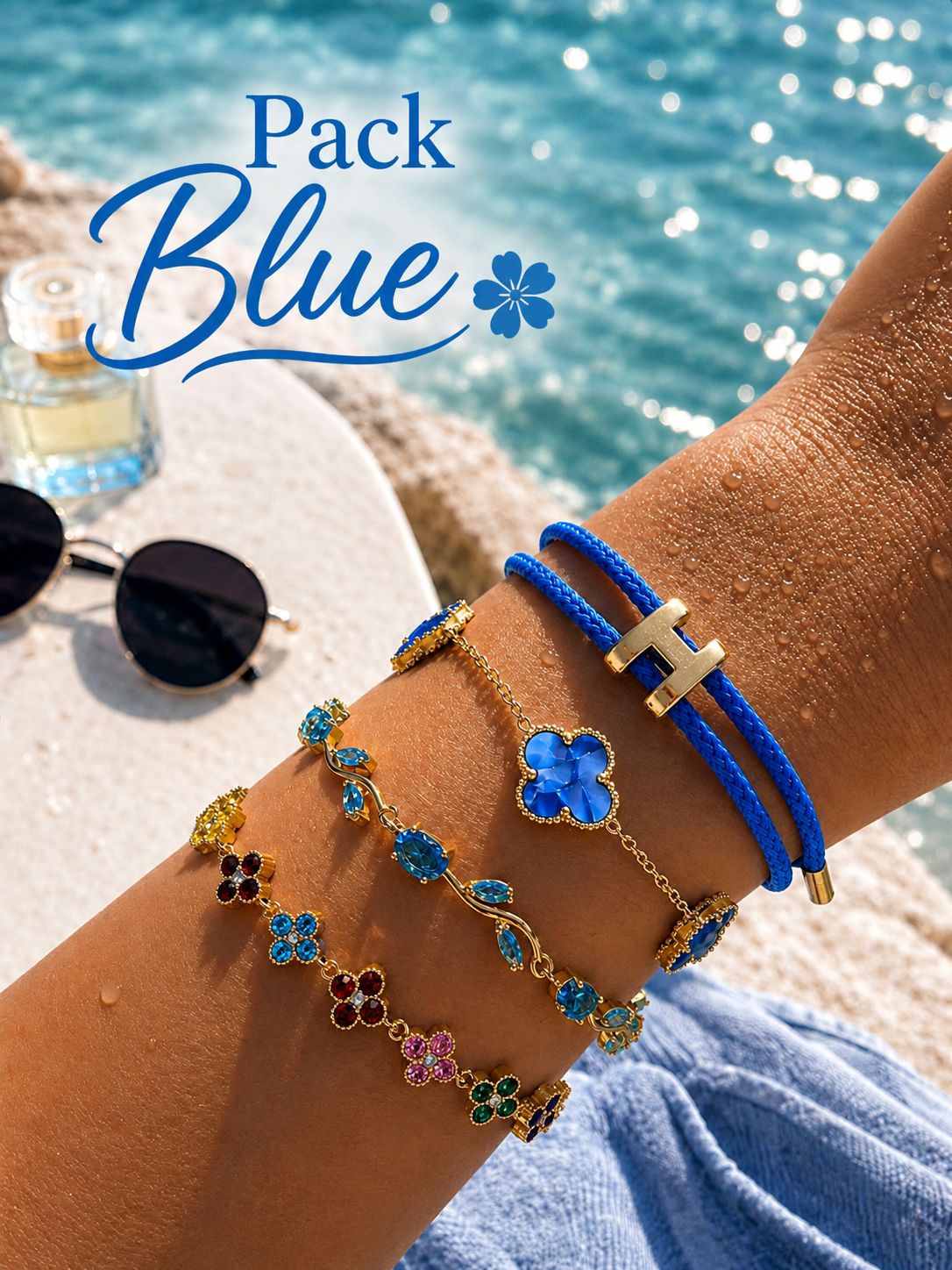 Pack 4 Bracelets Femme – Collection Été Élégante & Colorée💙