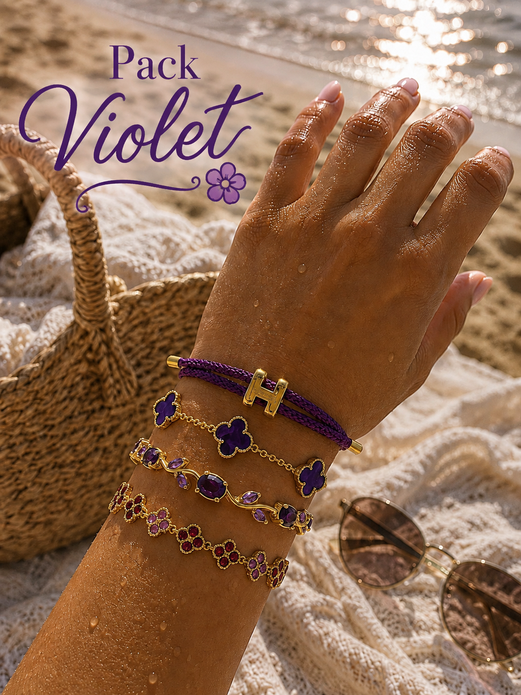 Pack 4 Bracelets Femme – Collection Été Élégante & Colorée💙