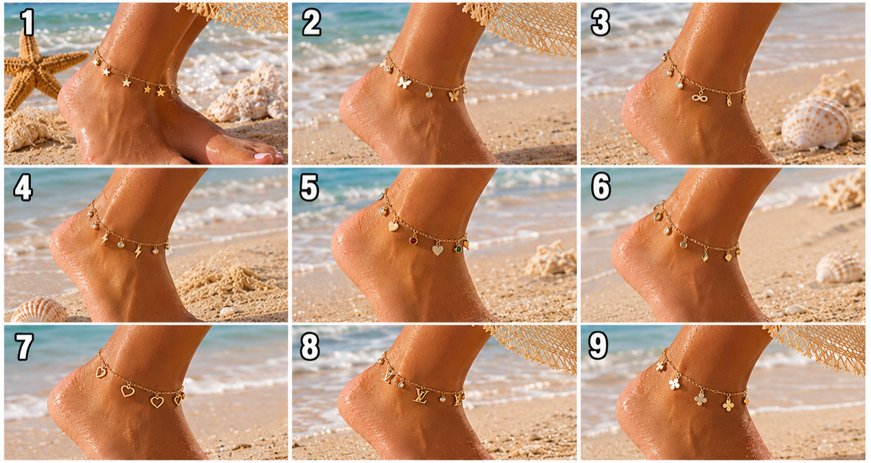 ✨ Bracelet de cheville femme – Collection Élégance Été ✨