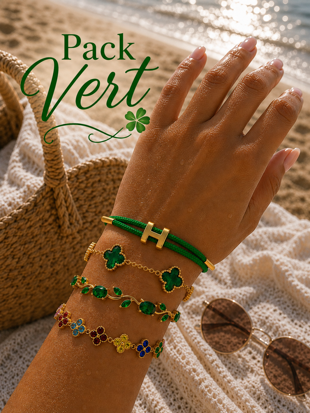 Pack 4 Bracelets Femme – Collection Été Élégante & Colorée💙