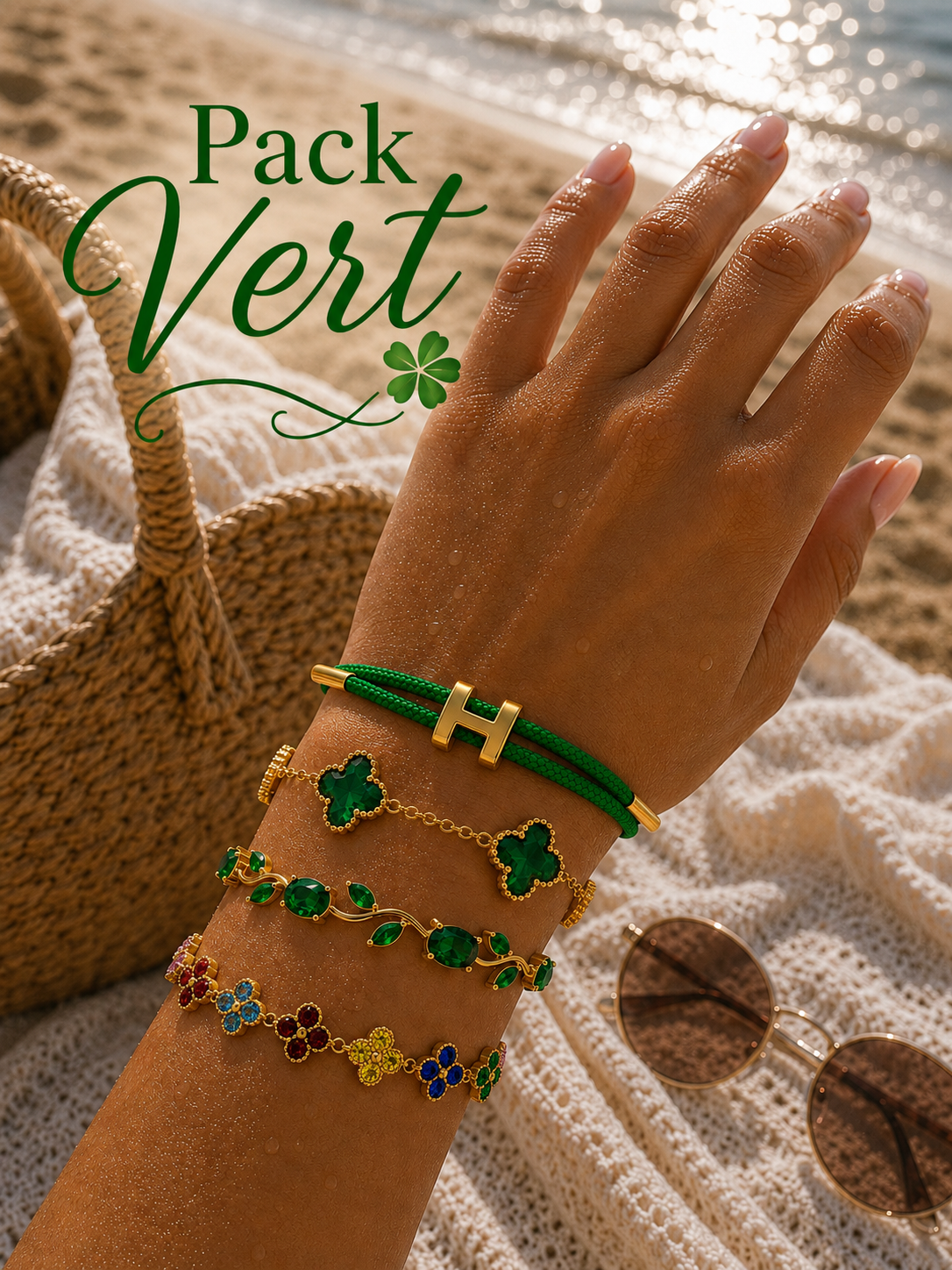 Pack 4 Bracelets Femme – Collection Été Élégante & Colorée💙